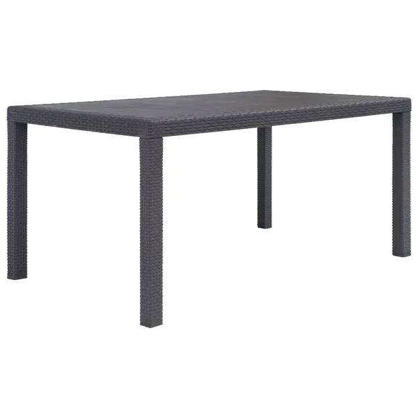 Gossi masa de gradina, maro, 150x90x72 cm, plastic, aspect ratan