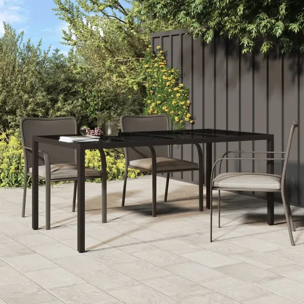 Gossi masa de gradina,maro,190x90x75cm sticla securizata si poliratan