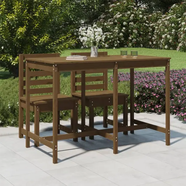 Gossi masa de gradina, maro miere, 159,5x82,5x110 cm, lemn masiv pin