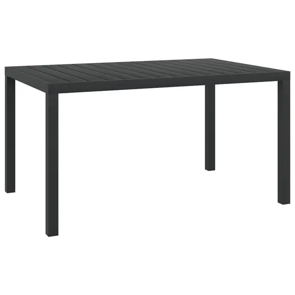 Gossi masa de gradina, negru, 150 x 90 x 74 cm, aluminiu si wpc