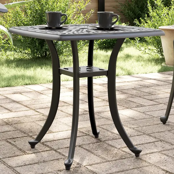 Gossi masa de gradina, negru, 53x53x53 cm, aluminiu turnat
