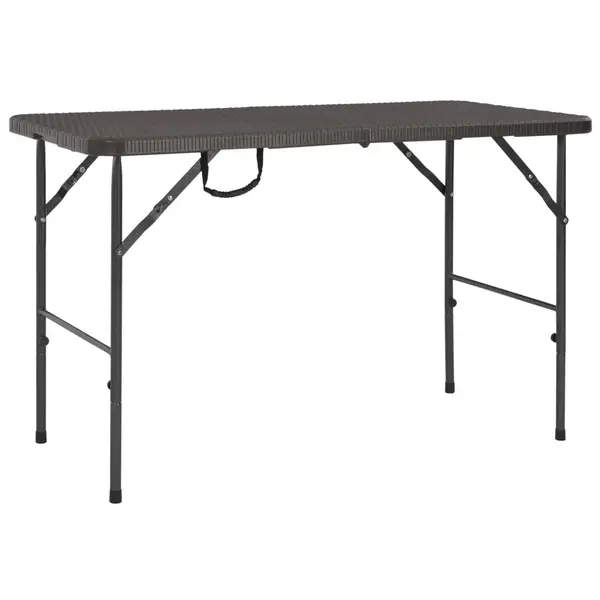 Gossi masa de gradina pliabila, maro, 120x60x74, hdpe, aspect ratan