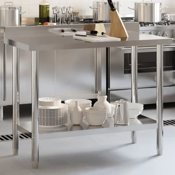 Gossi masa de lucru bucatarie bordura antistropire 110x55x93 cm otel