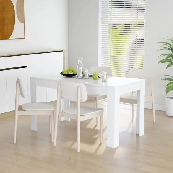 Gossi masa de sufragerie, alb, 140x74,5x76 cm, lemn prelucrat