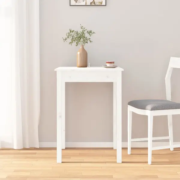 Gossi masa de sufragerie, alb, 55x55x75 cm, lemn masiv de pin