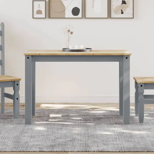 Gossi masa de sufragerie „panama”, gri, 117x60x75 cm, lemn masiv pin