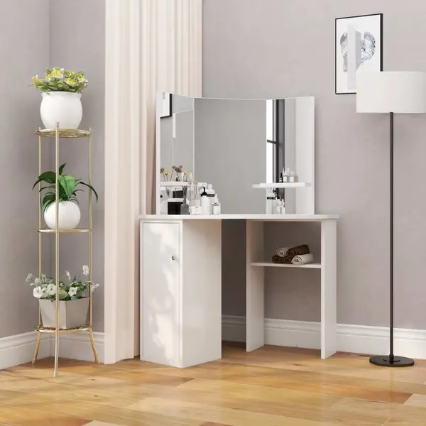 Gossi masa de toaleta coltar, masa pentru machiaj si cosmetice, alb