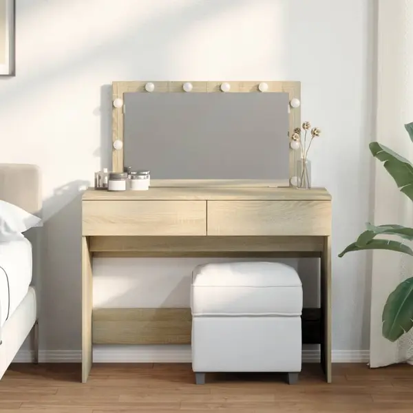 Gossi masa de toaleta cu led, stejar sonoma, 100x40x120 cm