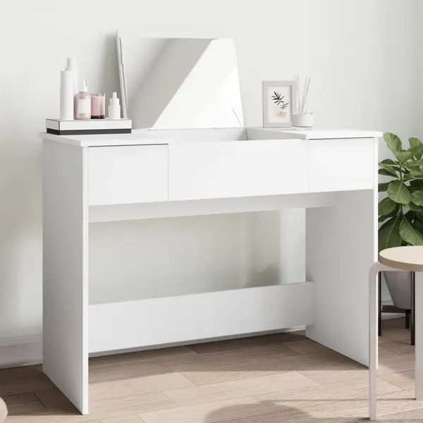 Gossi masa de toaleta cu oglinda, alb, 100x45x76 cm