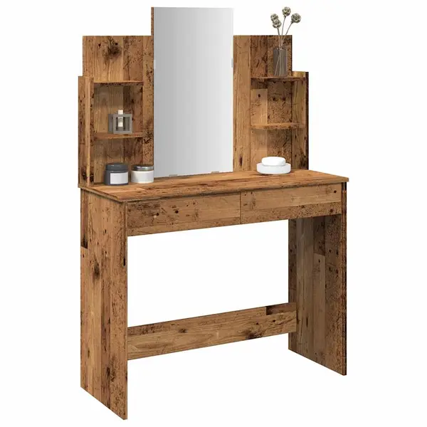 Gossi masa de toaleta cu oglinda lemn vechi 96x39x142 cm