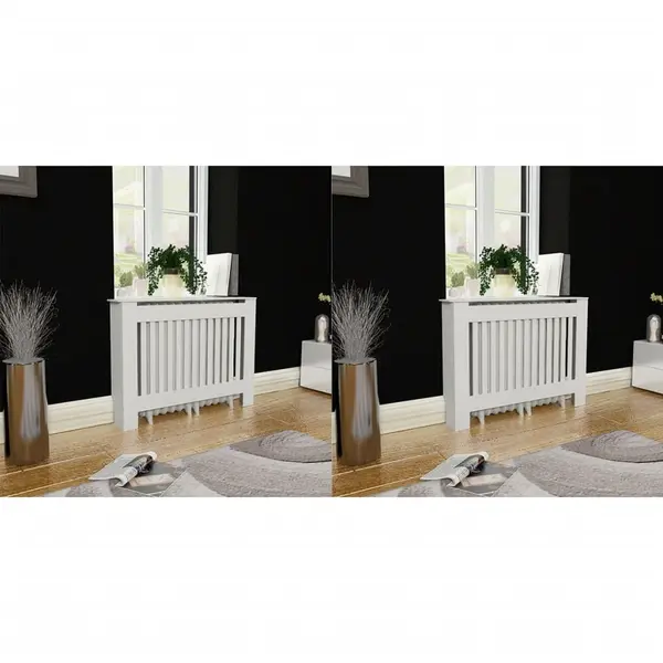 Gossi masca de calorifer, 2 buc., alb, 112 cm, mdf
