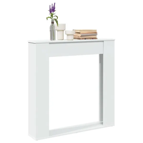 Gossi masca de semineu, alb, 100x20x100 cm, lemn prelucrat