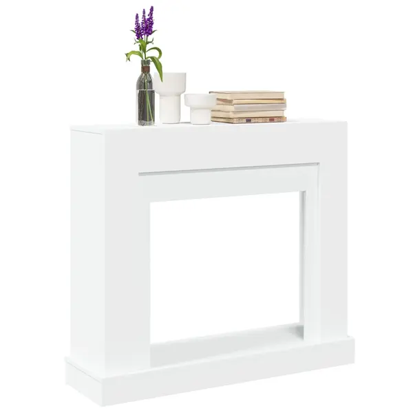 Gossi masca de semineu, alb, 100x30x87,5 cm, lemn prelucrat