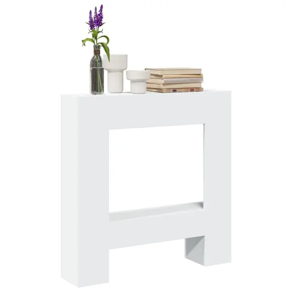 Gossi masca de semineu, alb, 81x18x82 cm, lemn prelucrat