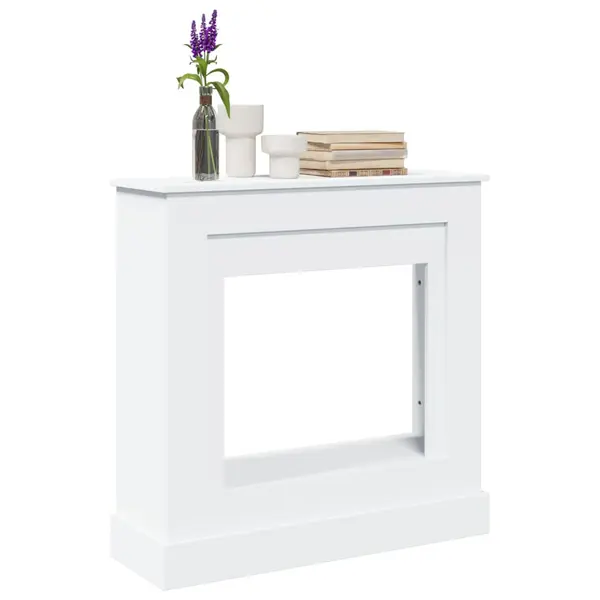 Gossi masca de semineu, alb, 90x30x90 cm, lemn prelucrat