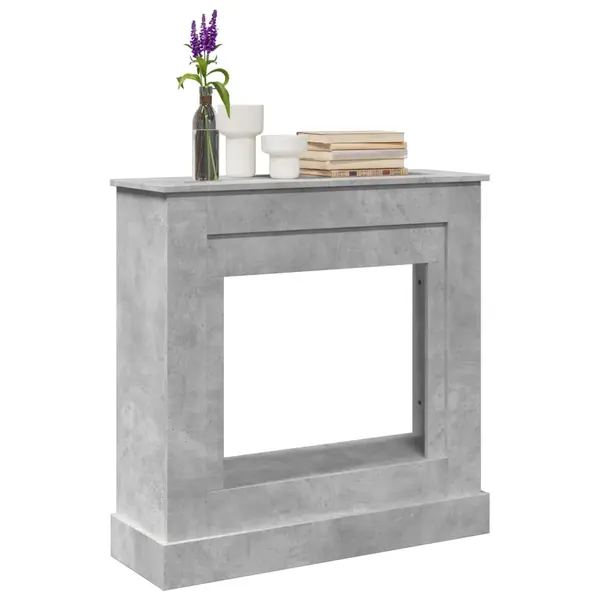Gossi masca de semineu, gri beton, 90x30x90 cm, lemn prelucrat