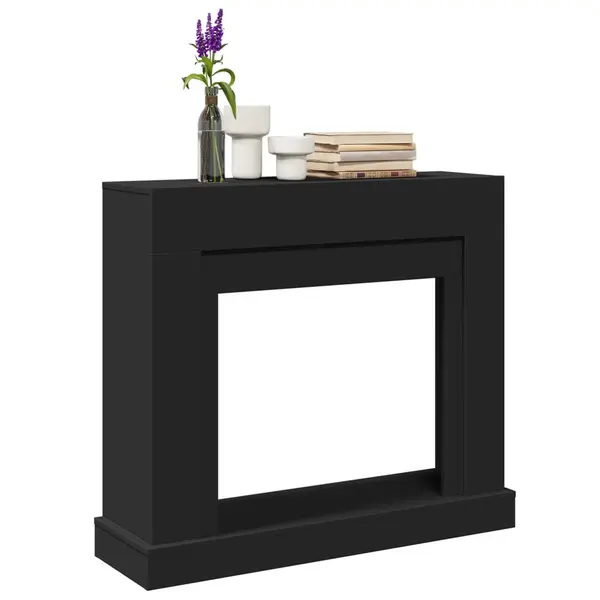 Gossi masca de semineu, negru, 100x30x87,5 cm, lemn prelucrat