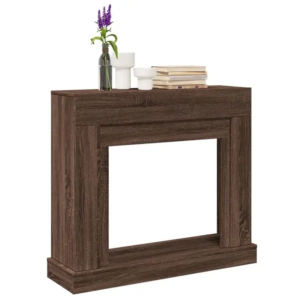 Gossi masca de semineu, stejar maro, 100x30x87,5 cm, lemn prelucrat