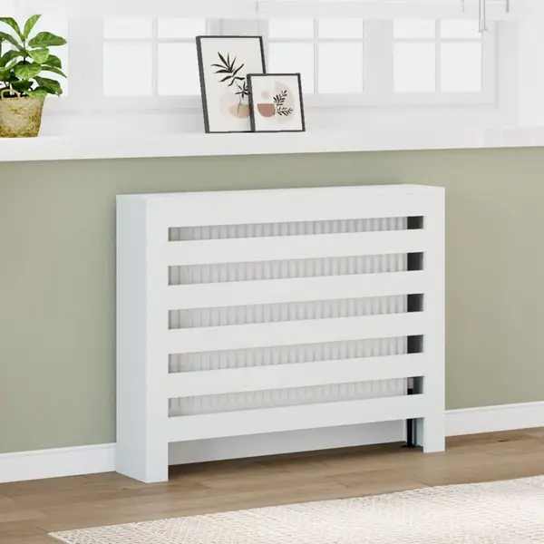 Gossi masca pentru calorifer, alb, 104x20x82 cm, lemn prelucrat