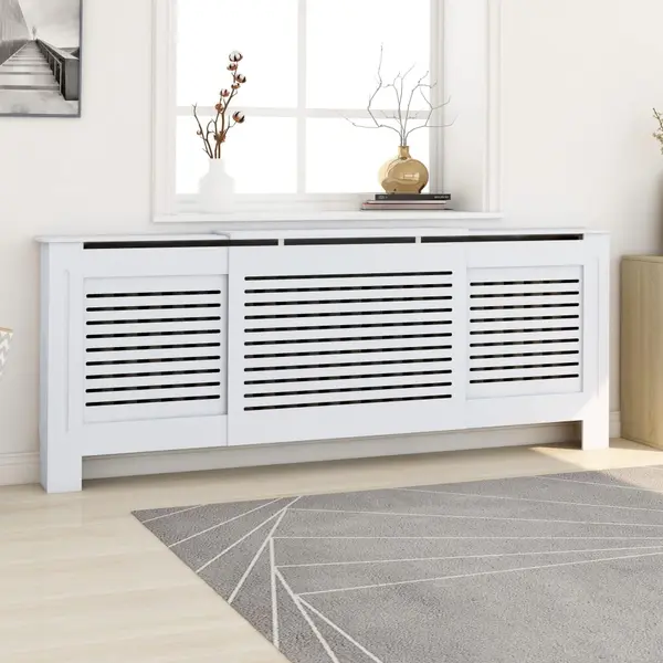 Gossi masca pentru calorifer, alb, 205 cm, mdf