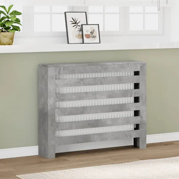 Gossi masca pentru calorifer, gri beton, 104x20x82 cm, lemn prelucrat