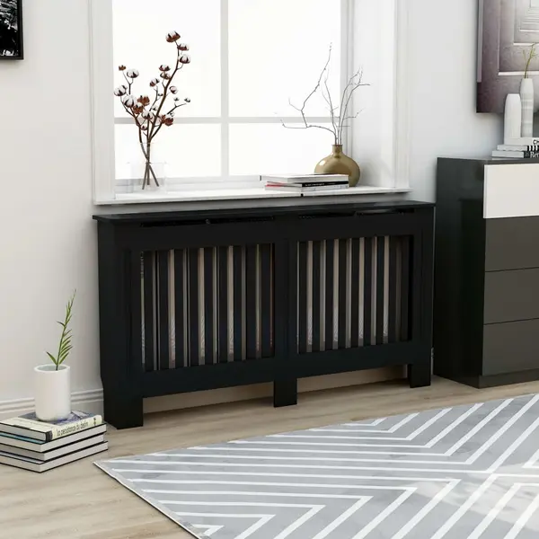 Gossi masca pentru calorifer, negru, 152 x 19 x 81,5 cm, mdf