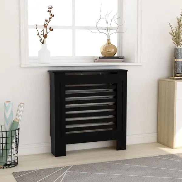 Gossi masca pentru calorifer, negru, 78 cm, mdf