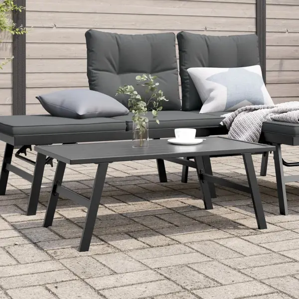 Gossi masuta cafea gradina negru 90x45x35cm otel vopsit electrostatic