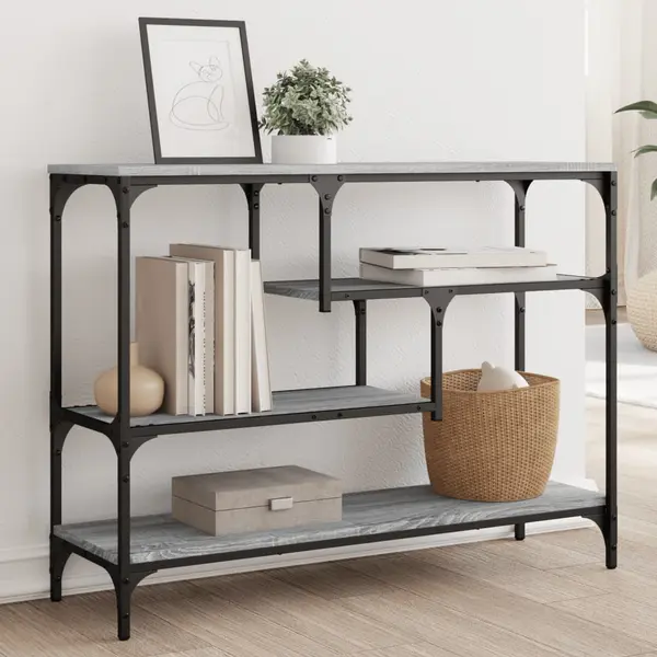 Gossi masuta consola, gri sonoma, 100x30x75 cm, lemn prelucrat