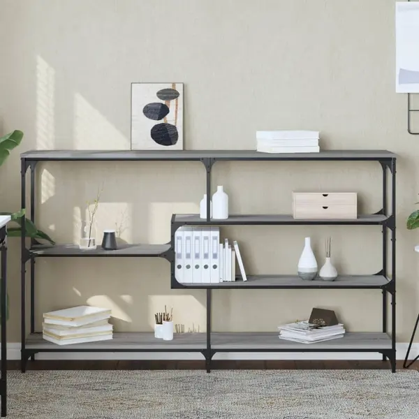 Gossi masuta consola, gri sonoma, 160x32x95 cm, lemn prelucrat