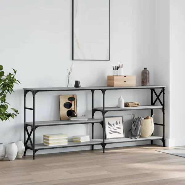 Gossi masuta consola, gri sonoma, 180x29x76,5 cm, lemn prelucrat