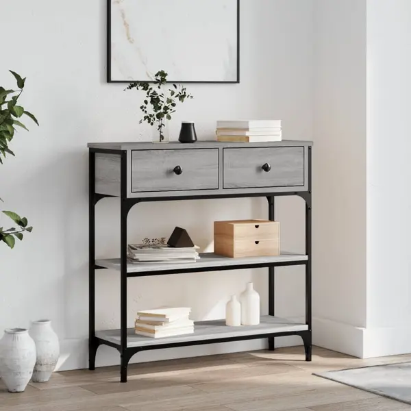 Gossi masuta consola, gri sonoma, 72,5x25x75 cm, lemn prelucrat