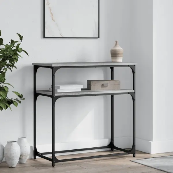 Gossi masuta consola, gri sonoma, 75x35,5x75 cm, lemn prelucrat