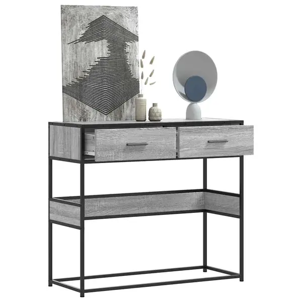 Gossi masuta consola, gri sonoma, 90x35x80 cm, lemn prelucrat