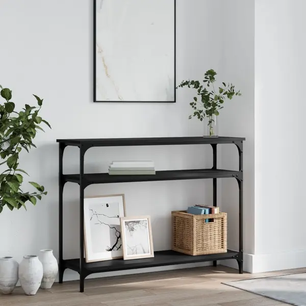Gossi masuta consola, negru, 100x29x75 cm, lemn compozit