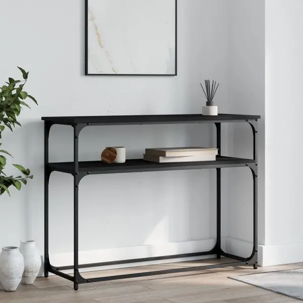 Gossi masuta consola, negru, 100x35,5x75 cm, lemn compozit