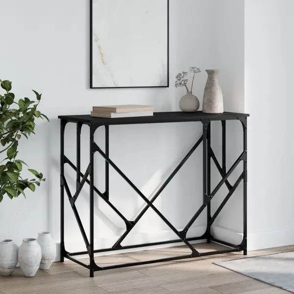 Gossi masuta consola, negru, 100x40x80 cm, lemn compozit