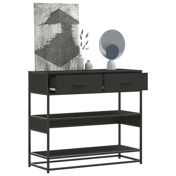 Gossi masuta consola, negru, 90x35x80 cm, lemn prelucrat