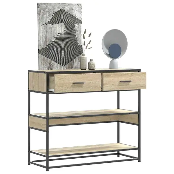 Gossi masuta consola, stejar sonoma, 90x35x80 cm, lemn prelucrat