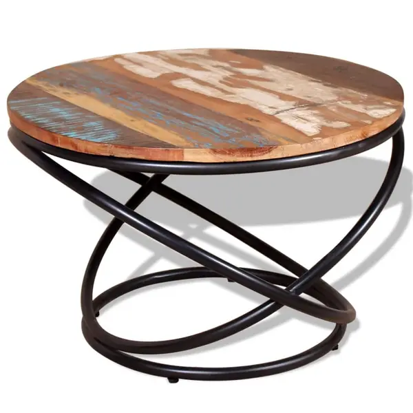 Gossi masuta de cafea, 60 x 60 x 40 cm, lemn masiv reciclat