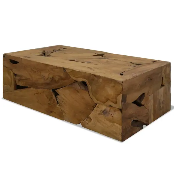 Gossi masuta de cafea, 90 x 50 x 30 cm, lemn de tec natural, maro
