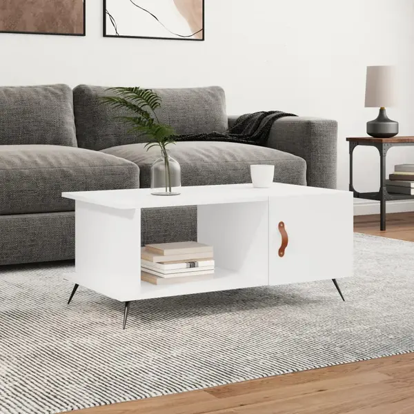 Gossi masuta de cafea, alb, 90x50x40 cm, lemn prelucrat