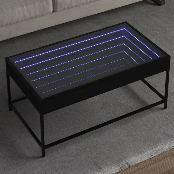 Gossi masuta de cafea cu led infinity, negru, 90x50x41 cm