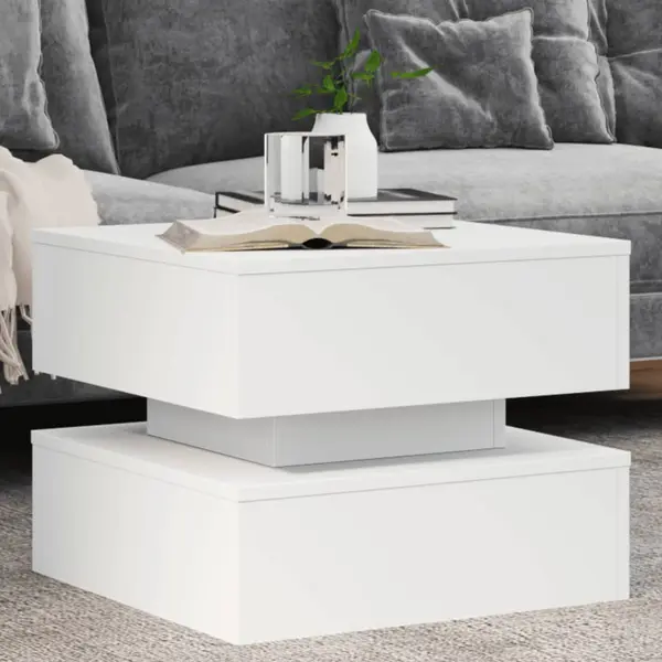 Gossi masuta de cafea cu lumini led, alb, 50x50x40 cm
