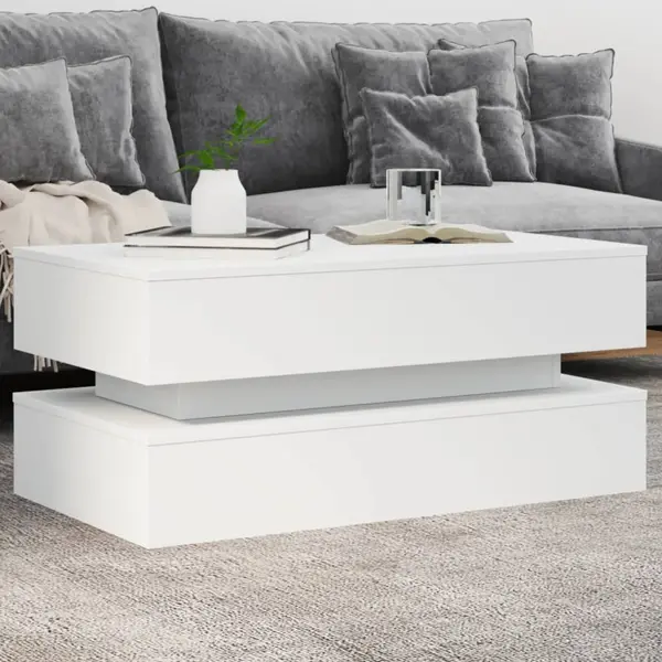 Gossi masuta de cafea cu lumini led, alb, 90x50x40 cm