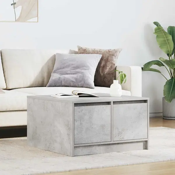 Gossi masuta de cafea cu sertare gri beton 70,5x70x40 cm