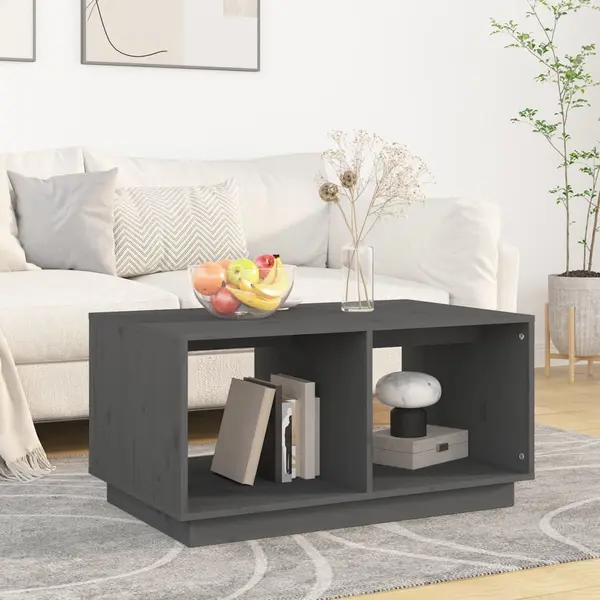 Gossi masuta de cafea, gri, 80x50x40 cm, lemn masiv de pin