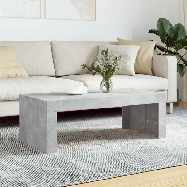 Gossi masuta de cafea, gri beton, 102x50x36 cm, lemn prelucrat