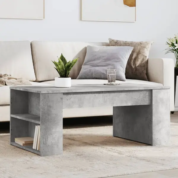 Gossi masuta de cafea, gri beton, 102x55x42 cm, lemn prelucrat