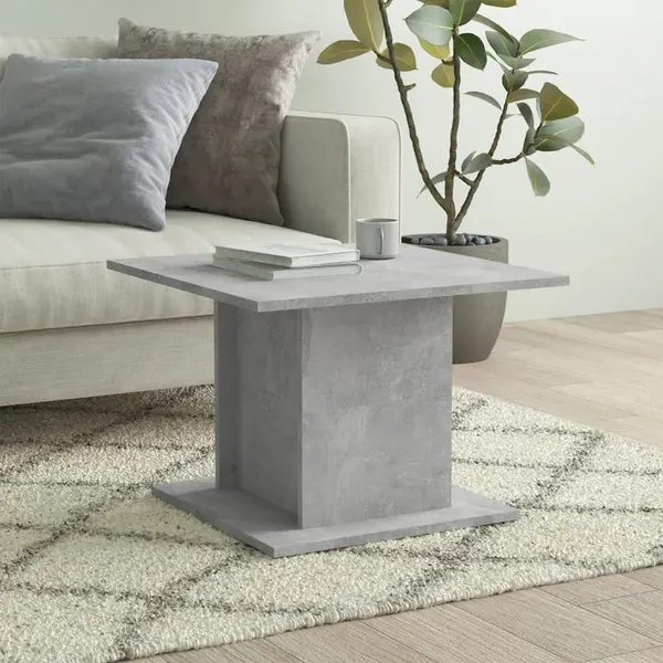 Gossi masuta de cafea, gri beton, 55,5x55,5x40 cm, lemn compozit